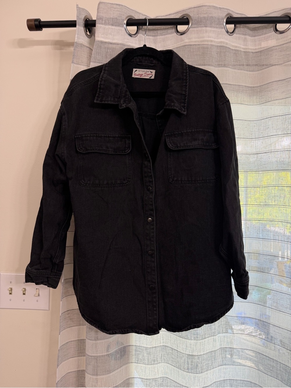 Stoosh Black Denim Shacket Jacket